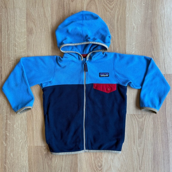 Patagonia Other - EUC Patagonia Toddler Boy Micro D Snap-T Fleece Jacket-Blue with Red and Tan